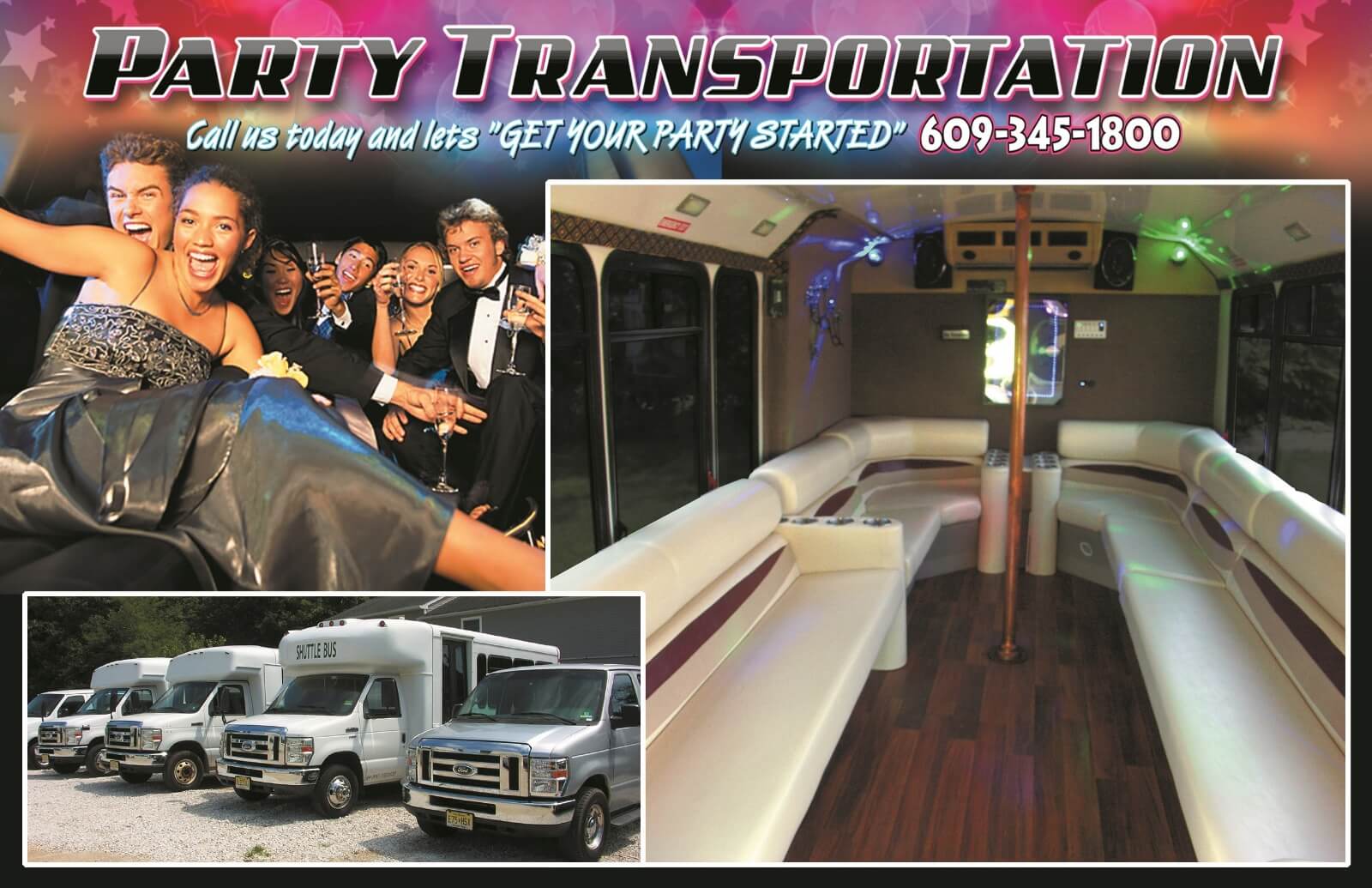 Party Transportation, lets GET YOUR PARTY STARTED.